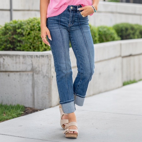 Indigo Thread Co Denim - Indigo Thread Co High-Rise Jeans with Front Seam